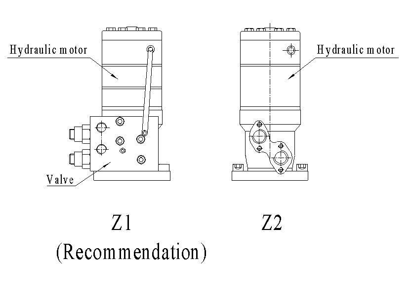 Hydraulic motor with and without counterbalance valve