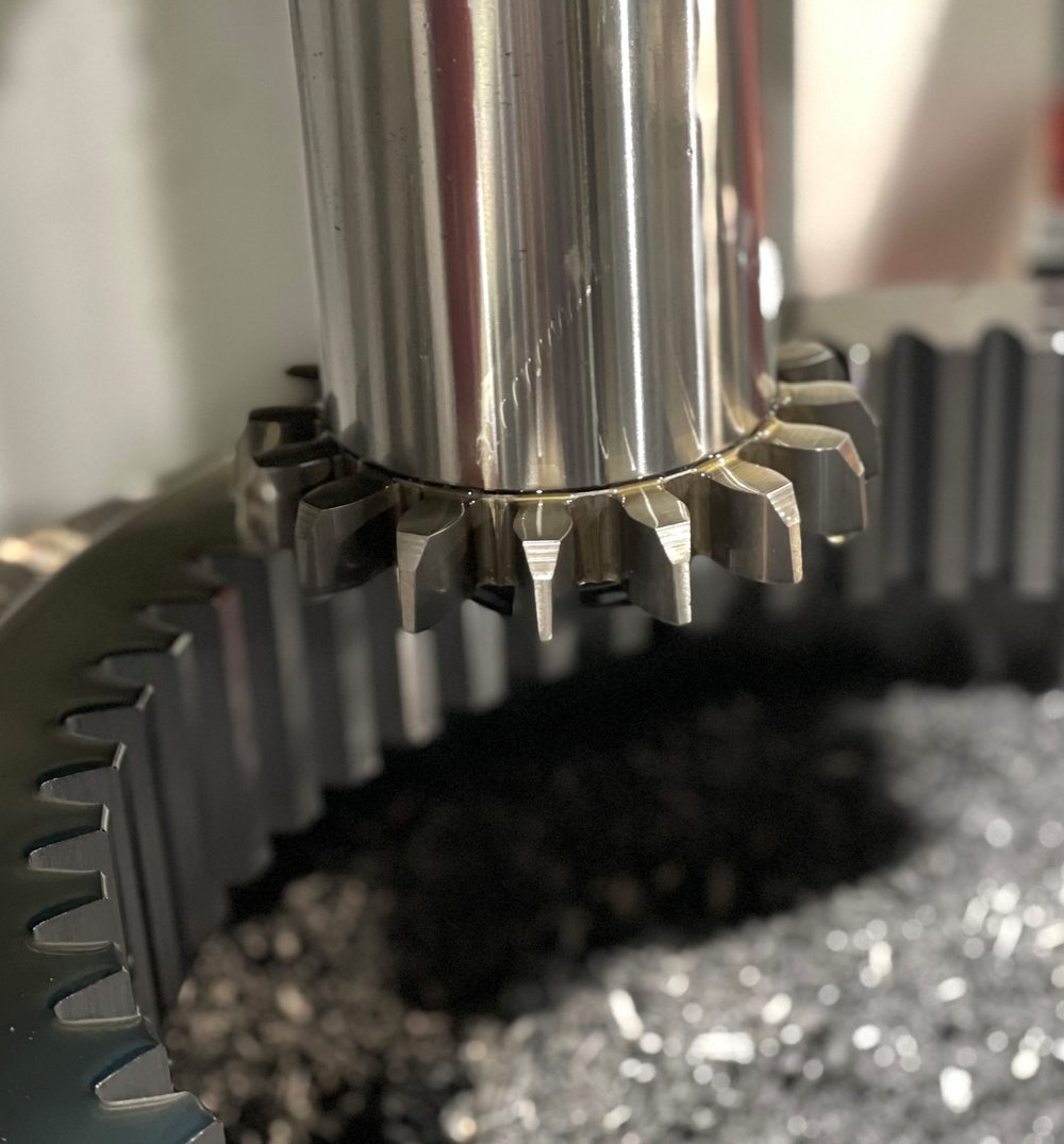 CNC gear shaping an internal ring gear in our shop
