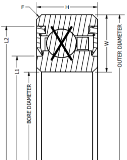 Four-Point Contact (Type X) cross section drawing